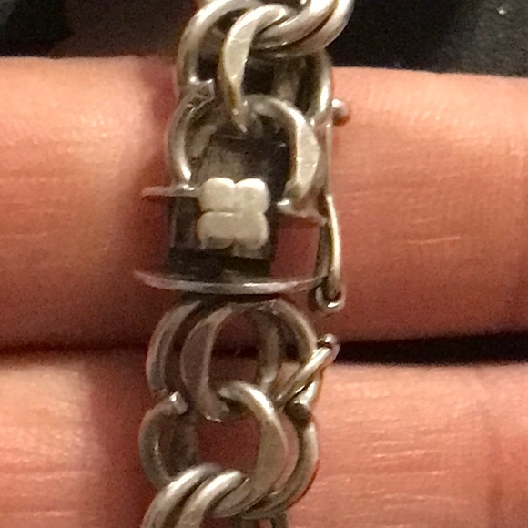 Silver Charm Bracelet with Cross and Lassies Charms - Picture 9 of 13